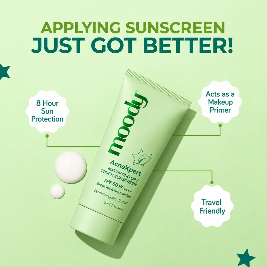 Moody AcneXpert Mattifying SPF 50 PA ++++ Niacinamide for Oil & Acne Control 30 ml | Pack of 1