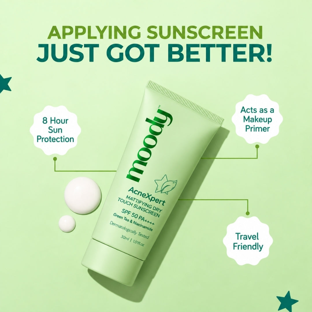 Moody AcneXpert Mattifying SPF 50 PA ++++ Niacinamide for Oil & Acne Control 30 ml | Pack of 1