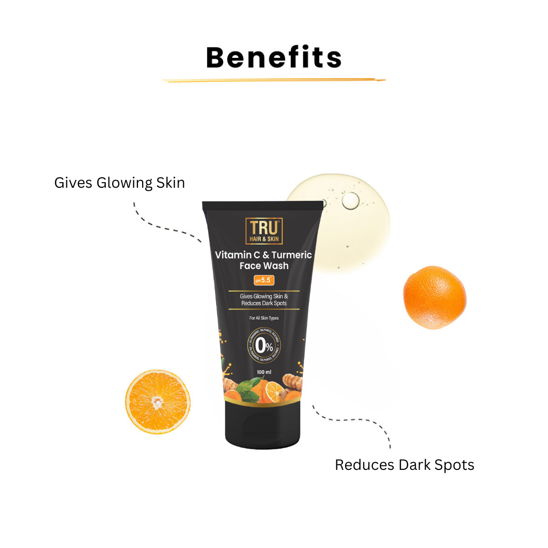 Vitamin C & Turmeric Face Wash | Gives Glowing Skin & Reduces Dark Spots-100ml | DEAL|