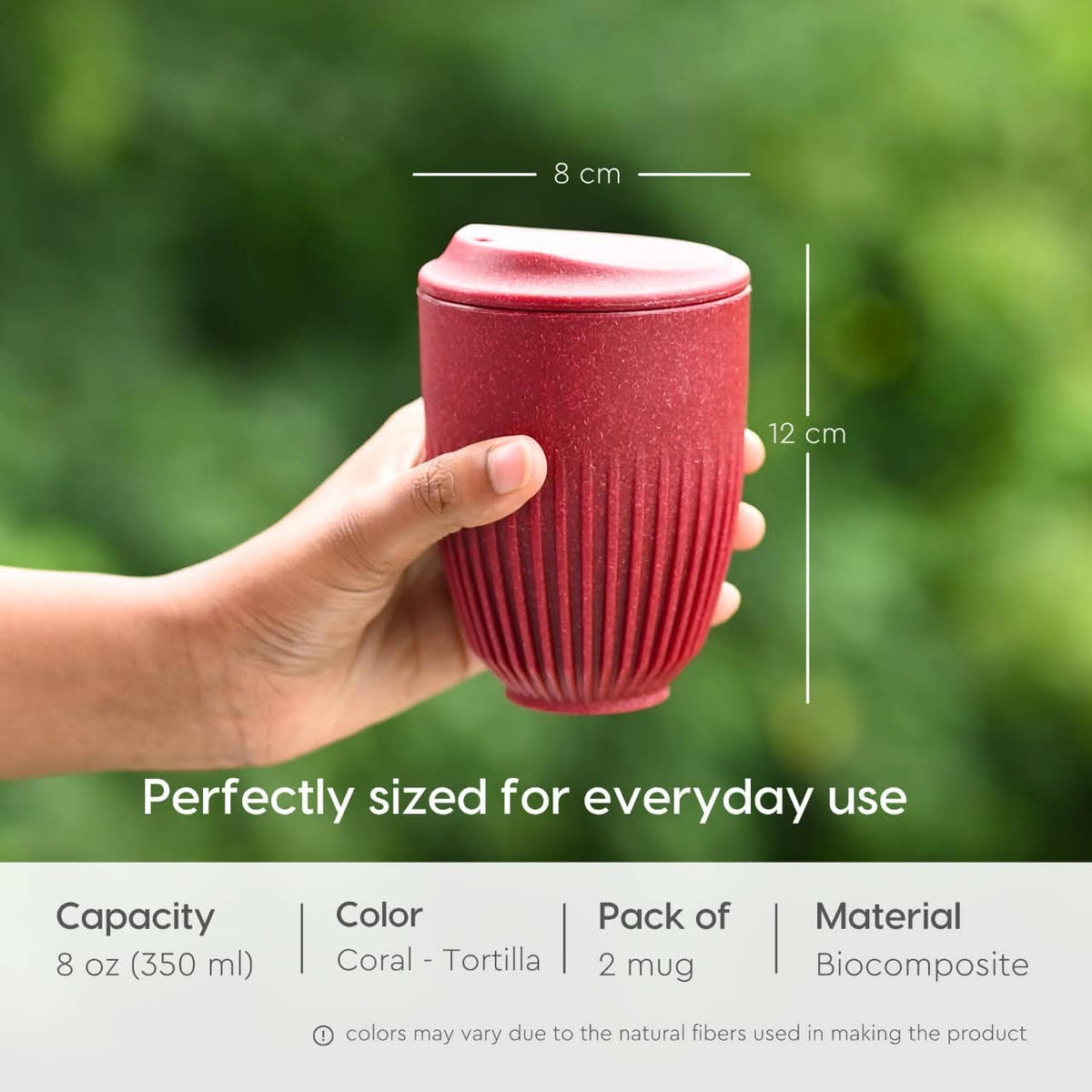 Eha Earth-Friendly Retro Coffee Mug Made with Rice Husk | 350 ml | Pack of 2