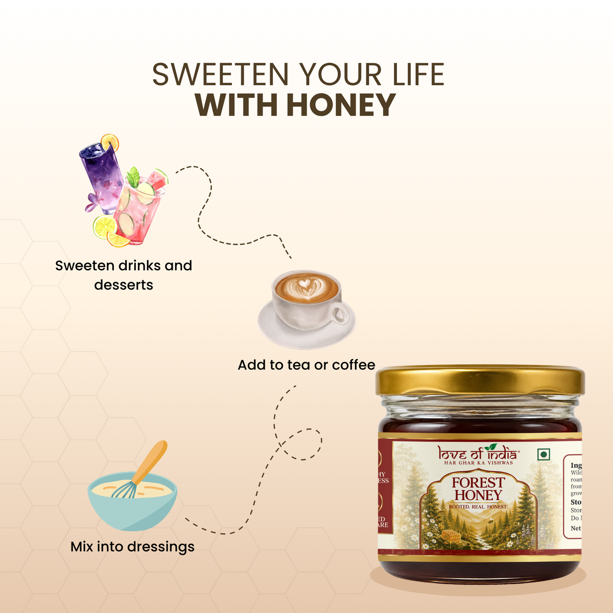 Forest Honey (Raw, Unfiltered, Unprocessed & Non-Pasteurised) 400gm