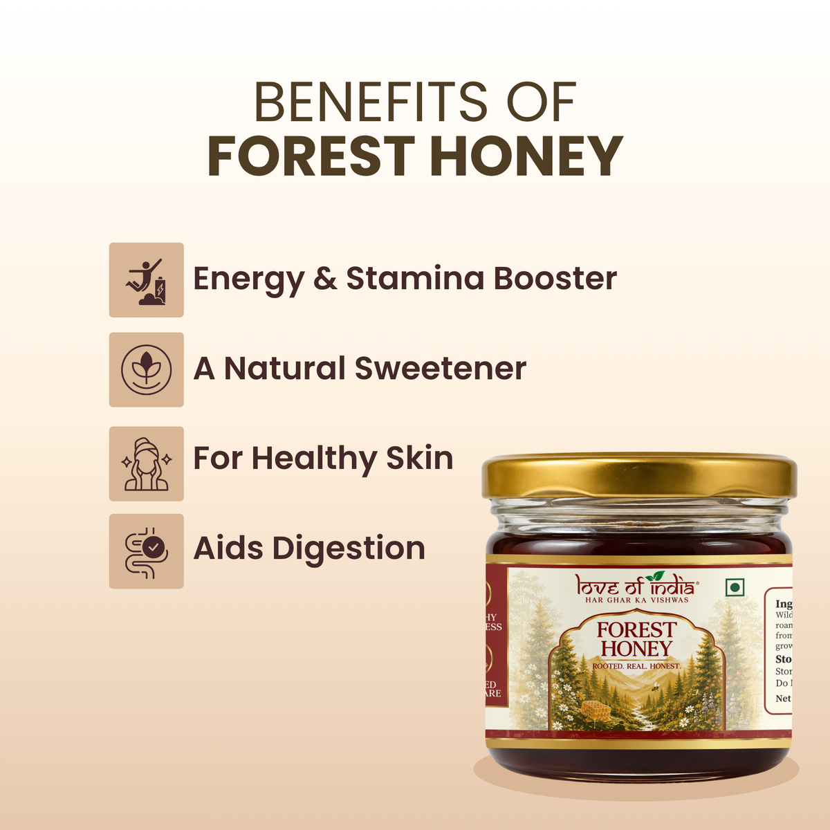 Forest Honey (Raw, Unfiltered, Unprocessed & Non-Pasteurised) 400gm