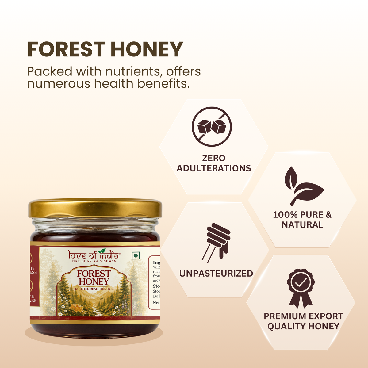 Forest Honey (Raw, Unfiltered, Unprocessed & Non-Pasteurised) 400gm