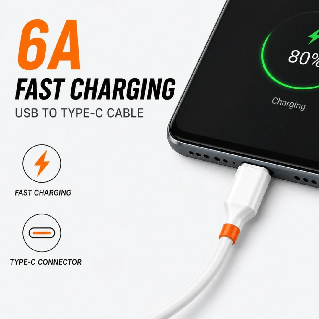 TecSox 6A USB to Type-C Charging Cable| Under Rs.99