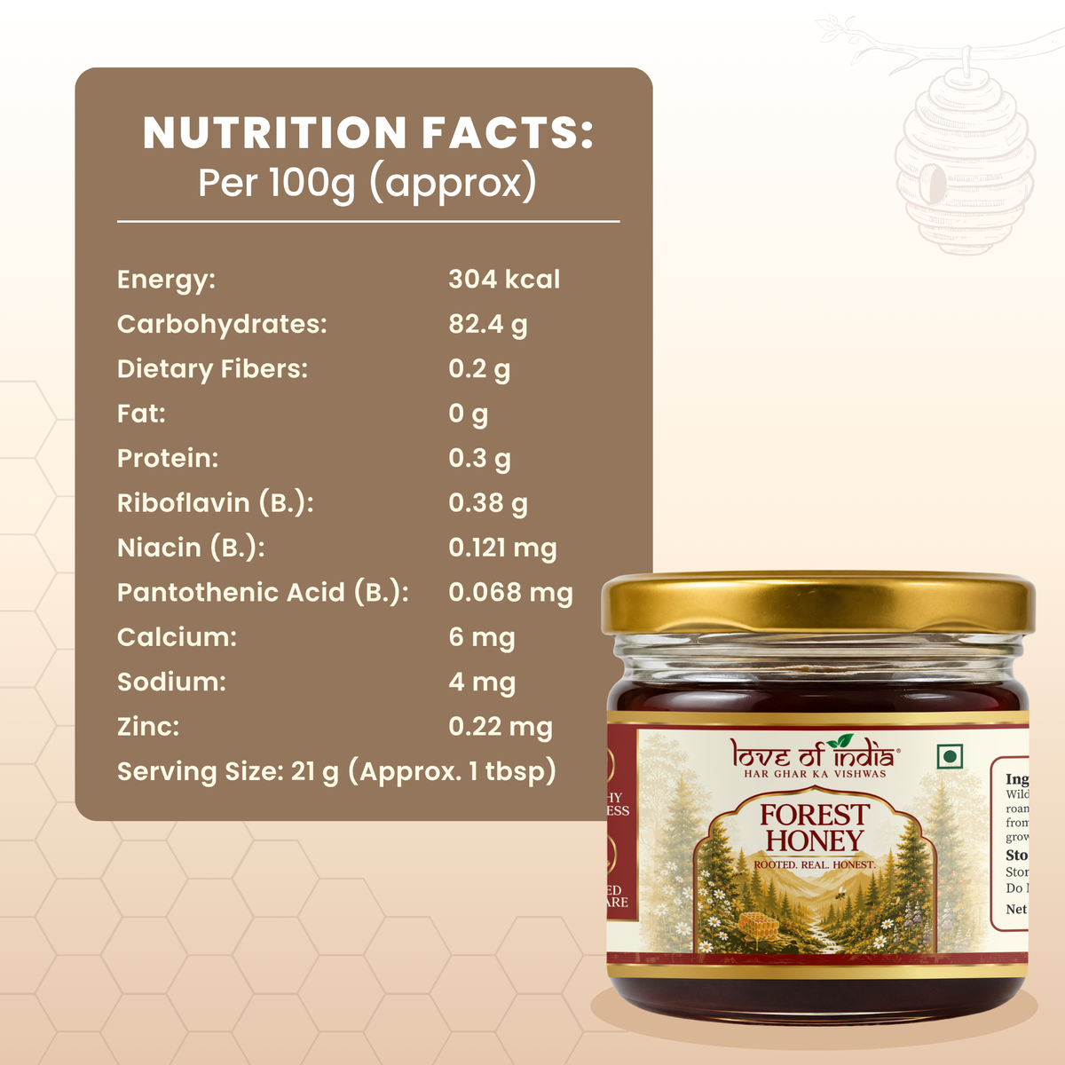 Forest Honey (Raw, Unfiltered, Unprocessed & Non-Pasteurised) 400gm
