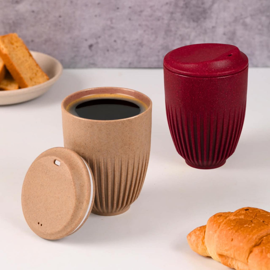 Eha Earth-Friendly Retro Coffee Mug Made with Rice Husk | 350 ml | Pack of 2