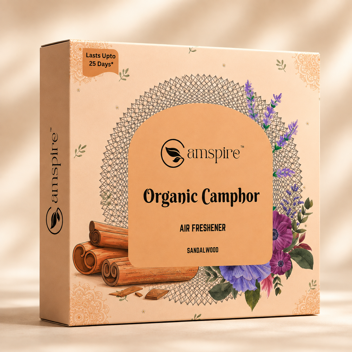 Camspire Camphor Air Freshener-Sandalwood | Air Freshener | Car Freshener |Home & Personal Spaces Last Up to 25 Day*