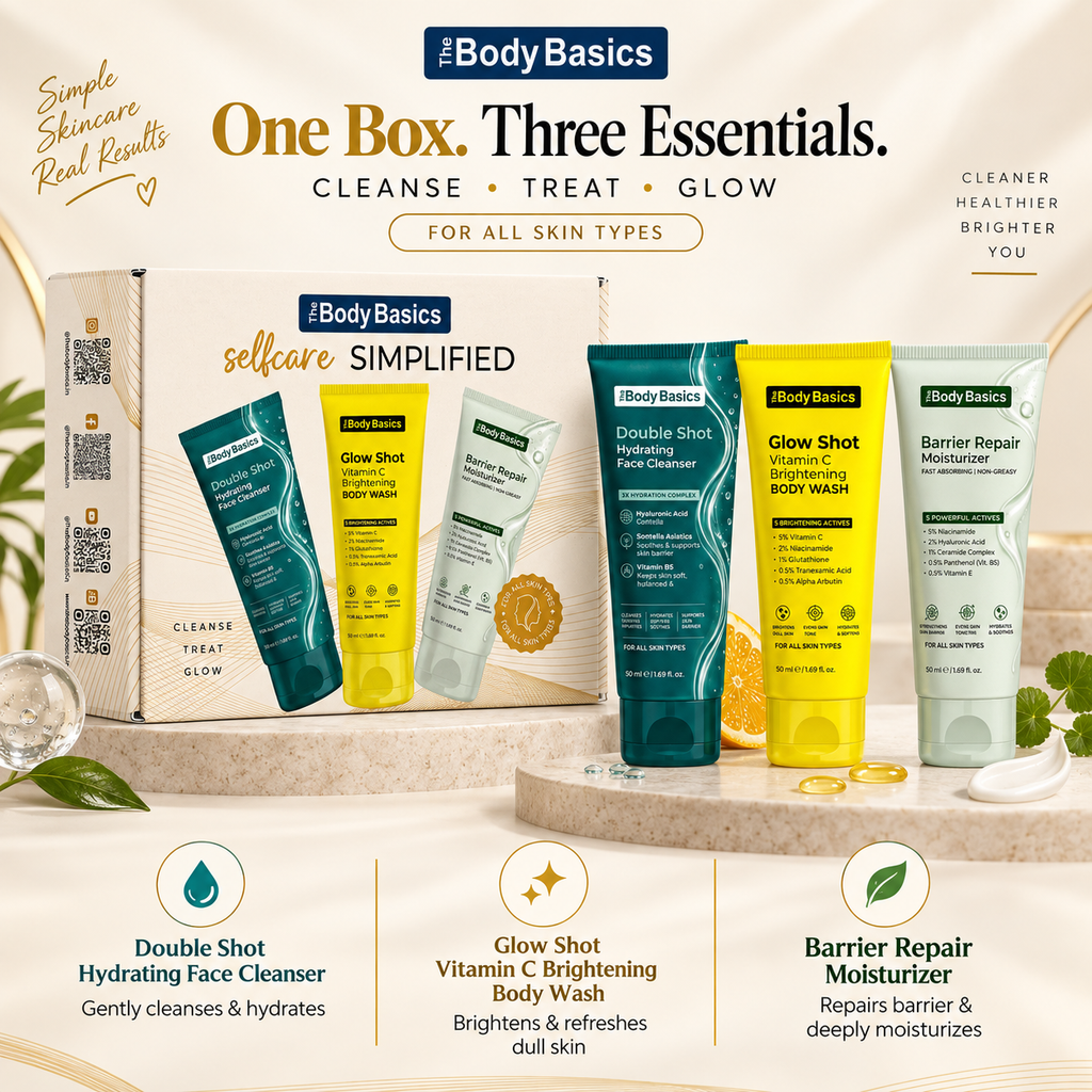 Daily Face & Body Care Kit | Hydrating Cleanser, Barrier Moisturizer & Vitamin C Body Wash