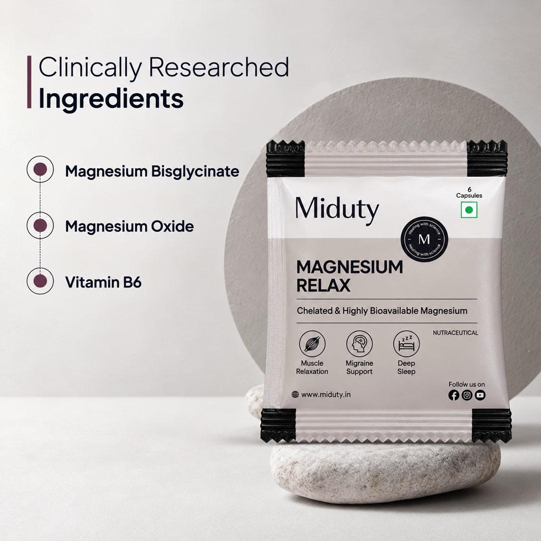 Miduty Magnesium Relax | 12 Capsules Sample Pack