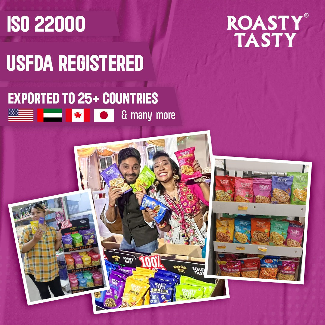 Roasty Tasty Jowar Mix Millet Namkeen Pack of 6 150g