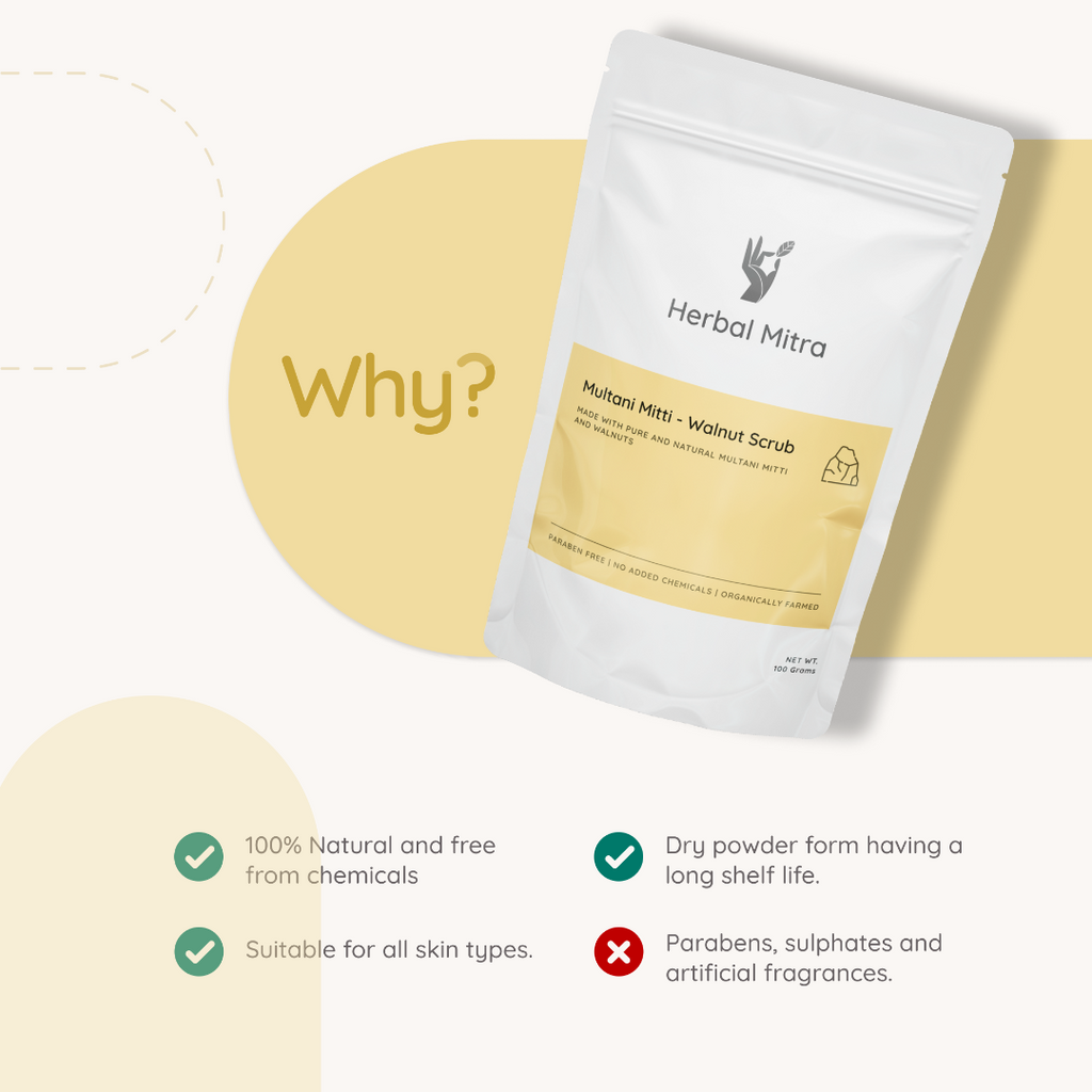Herbal Mitra Multani Mitti Walnut De-Tan Scrub