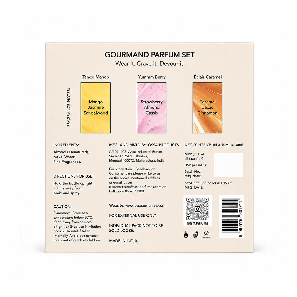 MANGO, BERRY & CARMEL MINIATURE SET, 3 x 10ML