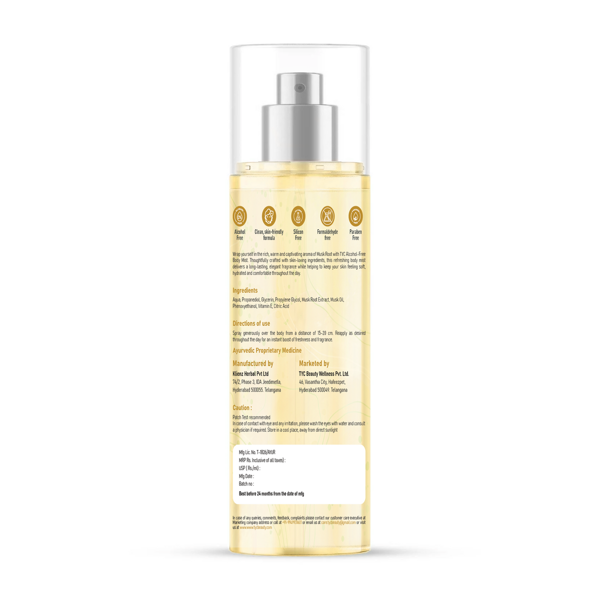 TYC Musk Root Body Mist